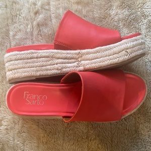 Franco Sarto red leather platform wedges 🍒